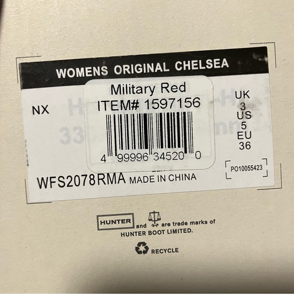 * NEW * Hunter Women’s Chelsea Boots - 5 Military Red - Picture 7 of 7